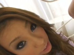 Pov beautiful girl Romihi Nakamura slurps cock