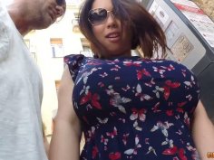 Asian hooker Tigerr Benson gives a blowjob in public and gets anus fucked indoor