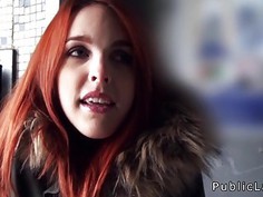 Redhead Spanish student from public banging