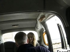 Hot babe with big tits gets fucked hard by nasty driver