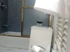 my sexy niece takes a shower in our bathroom