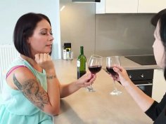 Hot lesbian milfs wanilianna belle o hara in lingerie kissing eating pussy in kitchen